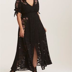Black floral maxi dress